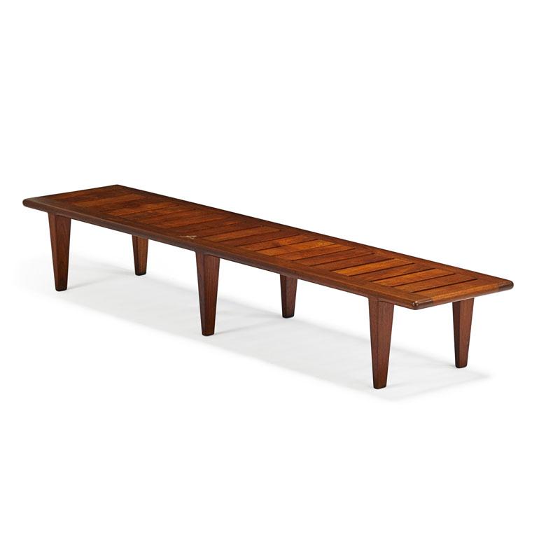 Appraisal: HANS WEGNER JOHANNES HANSEN Slat bench Condition Report Original finish