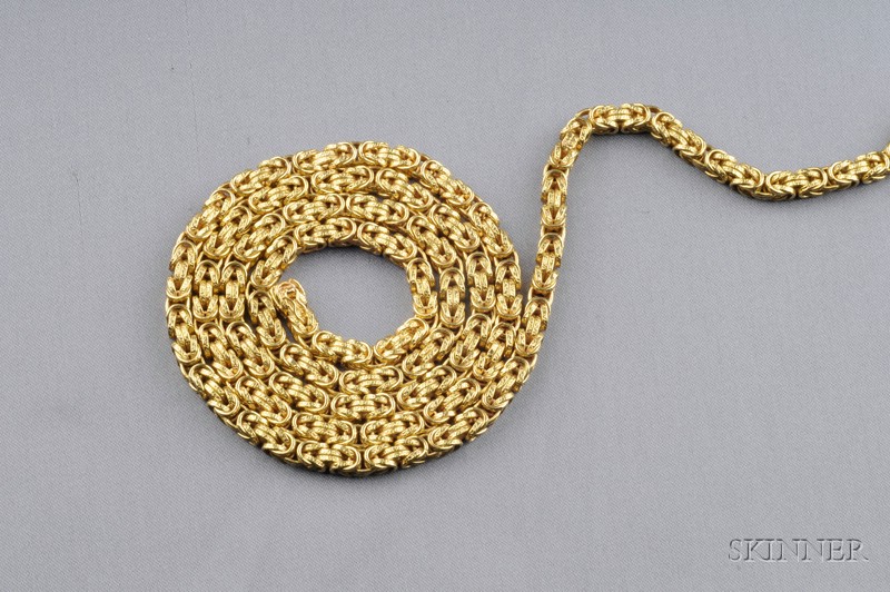 Appraisal: kt Gold Necklace designed as a rope of fancy links