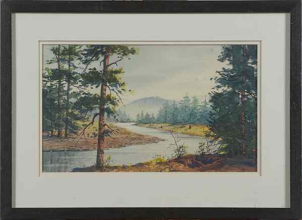 Appraisal: Mountain Landscape by Floyd D Hopper Watercolor Floyd D Hopper