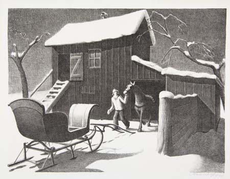 Appraisal: GRANT WOOD December Afternoon Lithograph x mm x inches wide