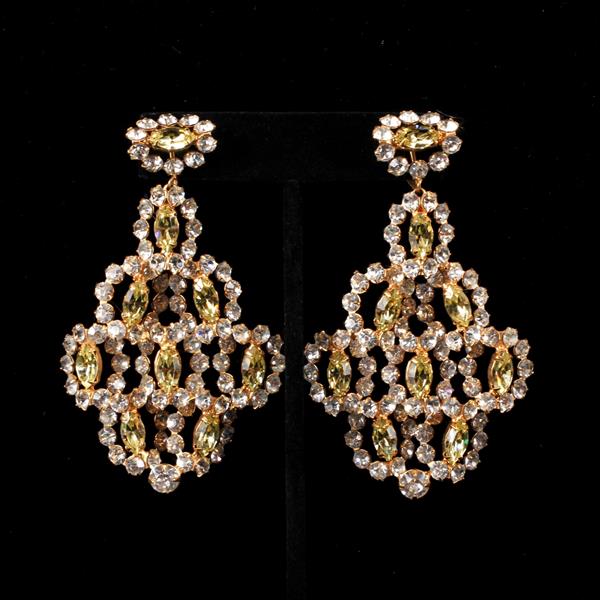 Appraisal: Kenneth J Lane KJL Rhinestone Chandelier Earrings