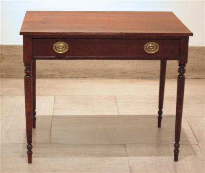 Appraisal: Federal cherry writing table circa The rectangular top with reeded