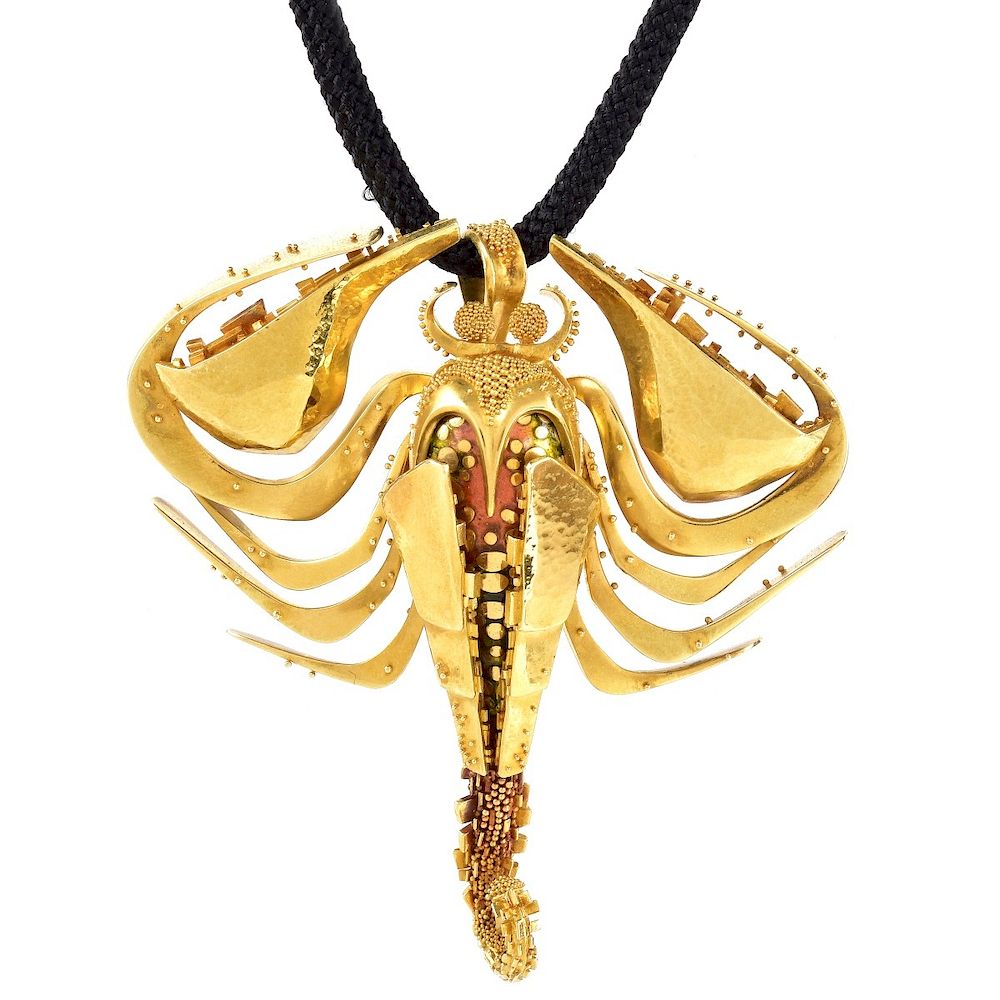 Appraisal: K Gold Scorpion Pendant Necklace Vintage Karat Yellow Gold Scorpion