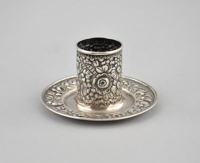 Appraisal: A Tiffany Co Sterling Silver Candle Holder Overall decorated in