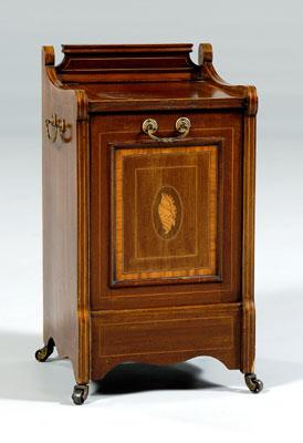 Appraisal: Edwardian inlaid coal hod mahogany with satinwood banded inlay fold-down