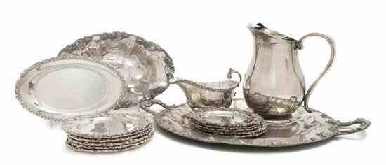 Appraisal: A Collection of Silverplate Serving Articles comprising a pitcher a