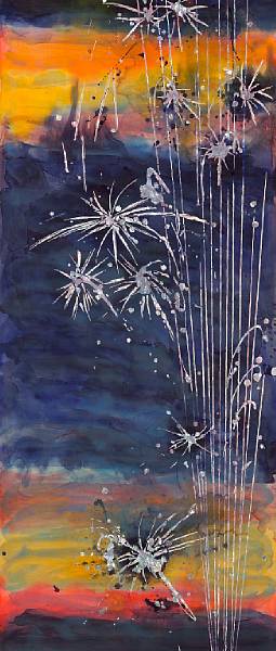 Appraisal: Nancy Lorenz American born Fireworks signed and dated 'Lorenz '