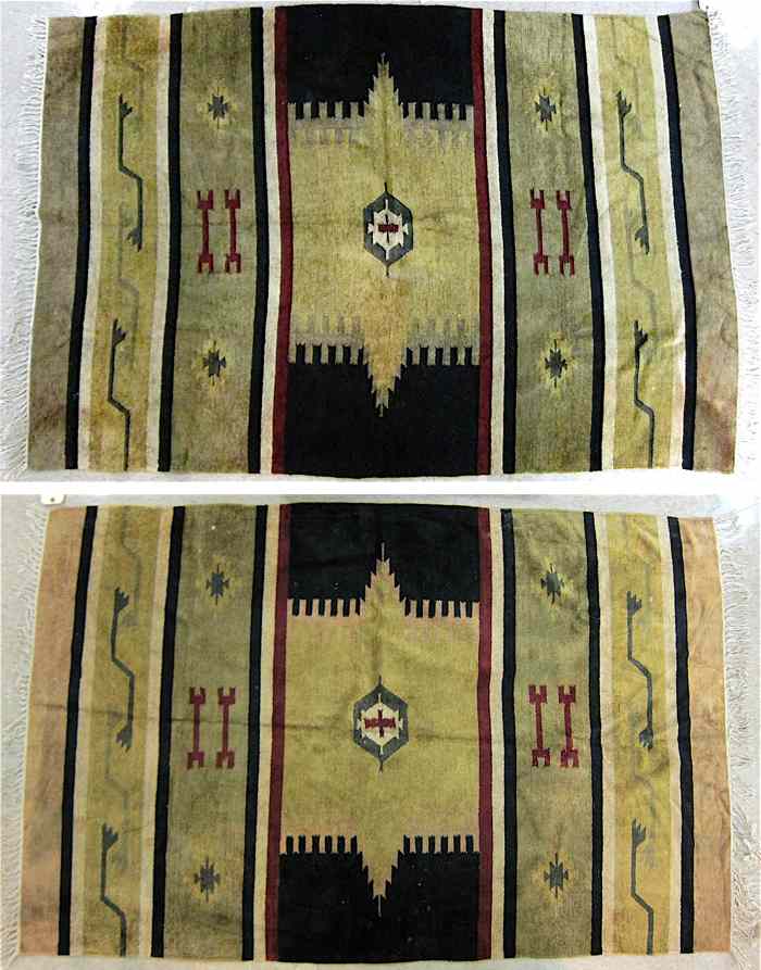 Appraisal: A PAIR OF AREA RUGS Native American Indian design hand