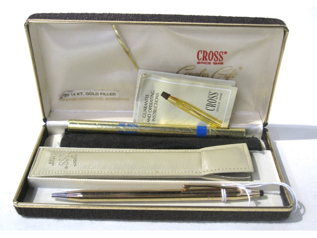 Appraisal: Cased ct gold plated Cross ball-point pen