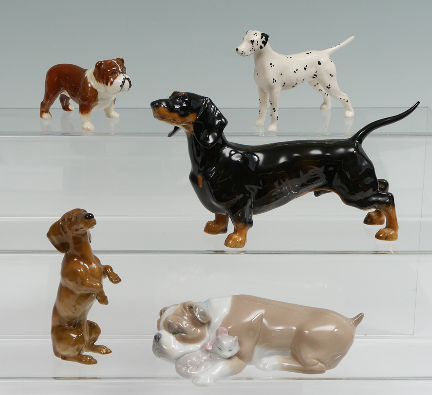 Appraisal: MISC PORCELAIN DOGS Beswick Bull Dog Beswick Fire Dog Large