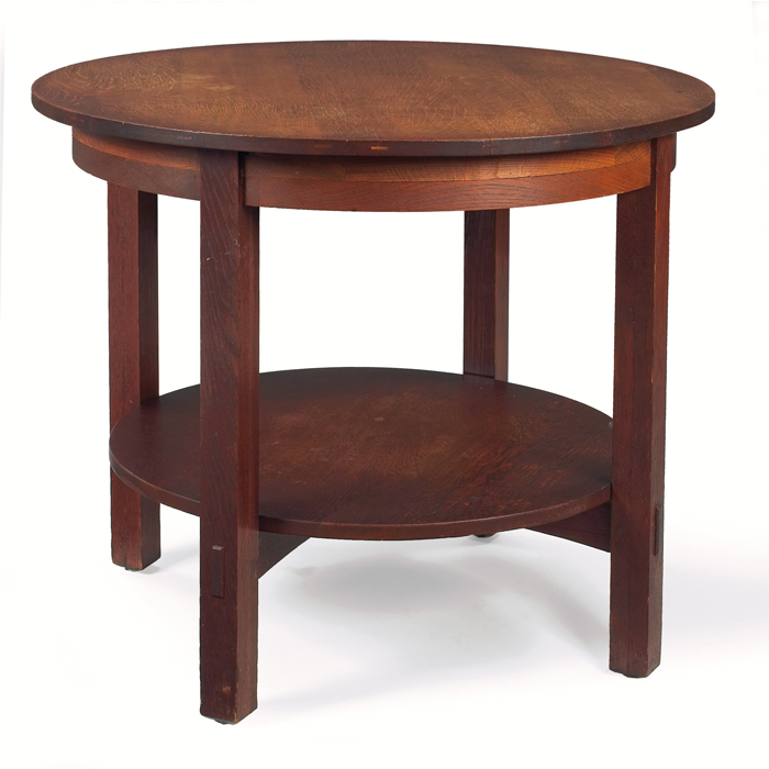 Appraisal: Good L JG Stickley lamp table circular top above a