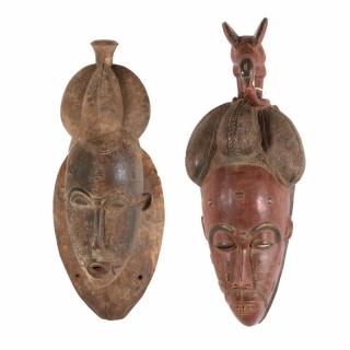 Appraisal: Ivory Coast Two Baule Guro Masks the first is very