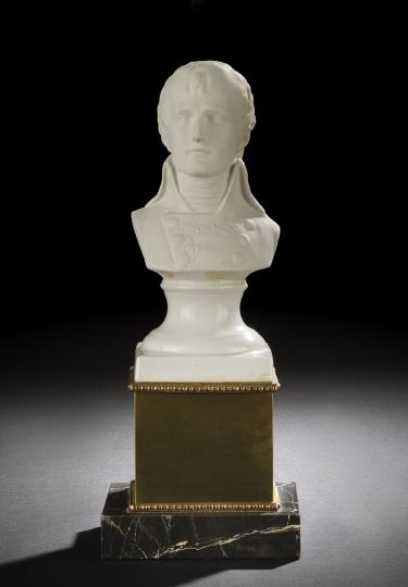 Appraisal: French Biscuit Porcelain Bust fourth quarter th century depicting Napoleon