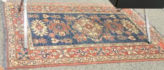 Appraisal: Caucasian style Oriental throw rug ' x ' Caucasian style