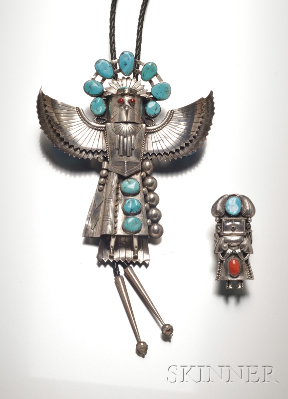 Appraisal: Figural Bolo Tie and Ring both in the form of