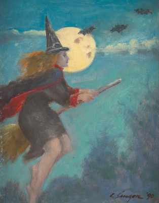 Appraisal: Clyde J Singer American - The Witch Oil on board