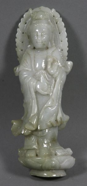 Appraisal: Chinese Carved Jade Quan Yin Figure h Chinese carved jade