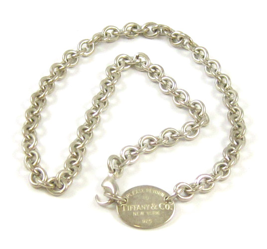 Appraisal: TIFFANY CO STERLING SILVER NECKLACE The inch cable link chain