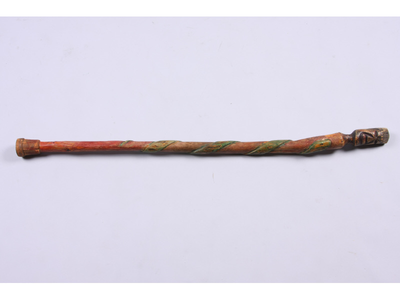 Appraisal: Painted Folk Art Effigy Cane American ca th c painted