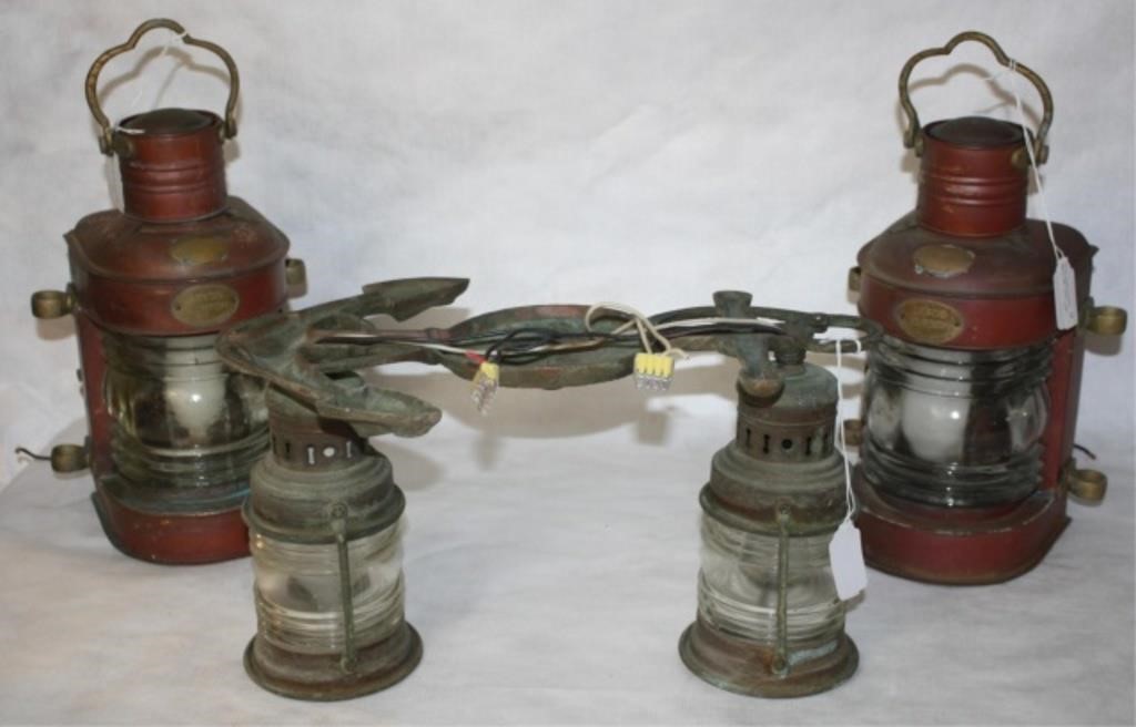 Appraisal: LOT OF NAUTICAL LANTERNS TO INCLUDE A PAIR OFLeeds Burton