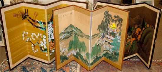 Appraisal: Three Japanese screens Estimate - No condition report supplied