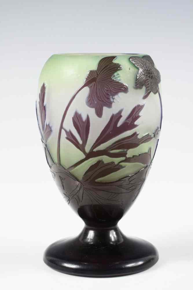 Appraisal: SIGNED EMILE GALLE CAMEO GLASS VASE - s Vintage Galle