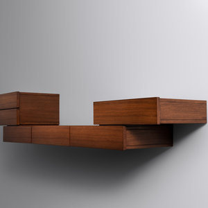 Appraisal: Italian Late th st Century Postmodern Floating Wall Console walnut