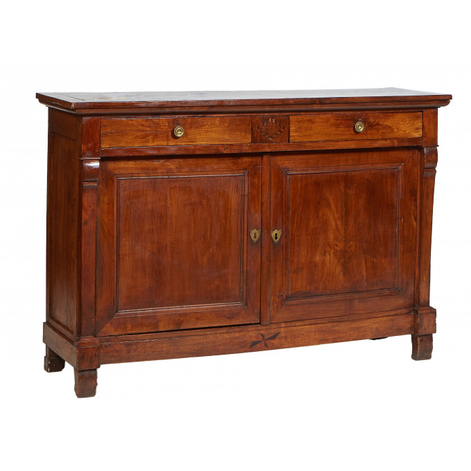 Appraisal: French Empire Carved Cherry Sideboard mid th c the rectangular