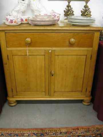 Appraisal: Pine Washstand single drawer over double doors '' tall ''