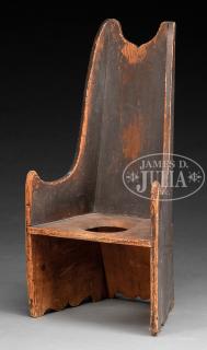 Appraisal: EXCEPTIONAL AND RARE CHILD'S NECESSARY CHAIR First half th century