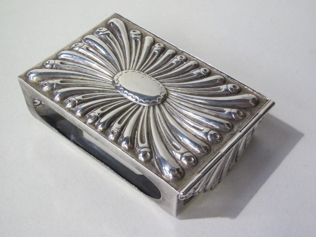 Appraisal: Silver wall mounted matchbox holder Birmingham