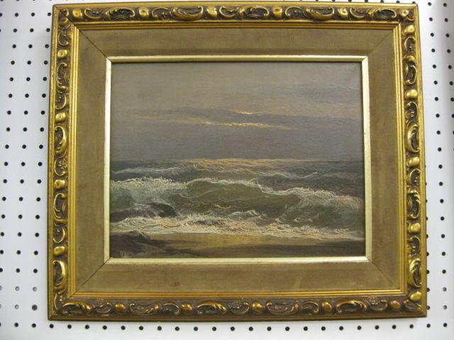 Appraisal: Victorian Oil on Canvas stormy sea image x unsigned