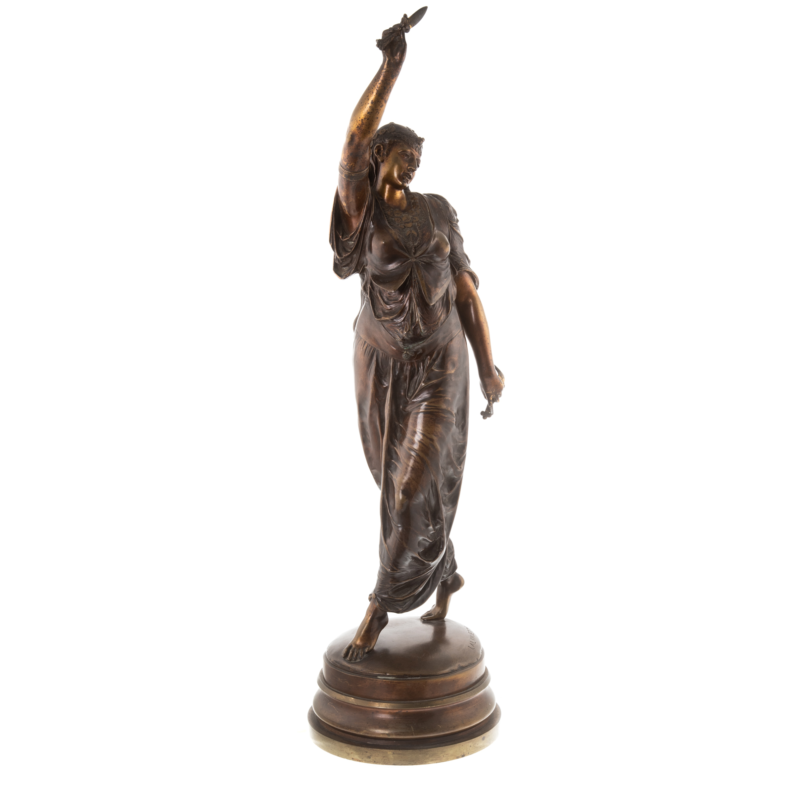 Appraisal: AUGUSTE LALOUETTE EXOTIC DANCER BRONZE French - Female figure in