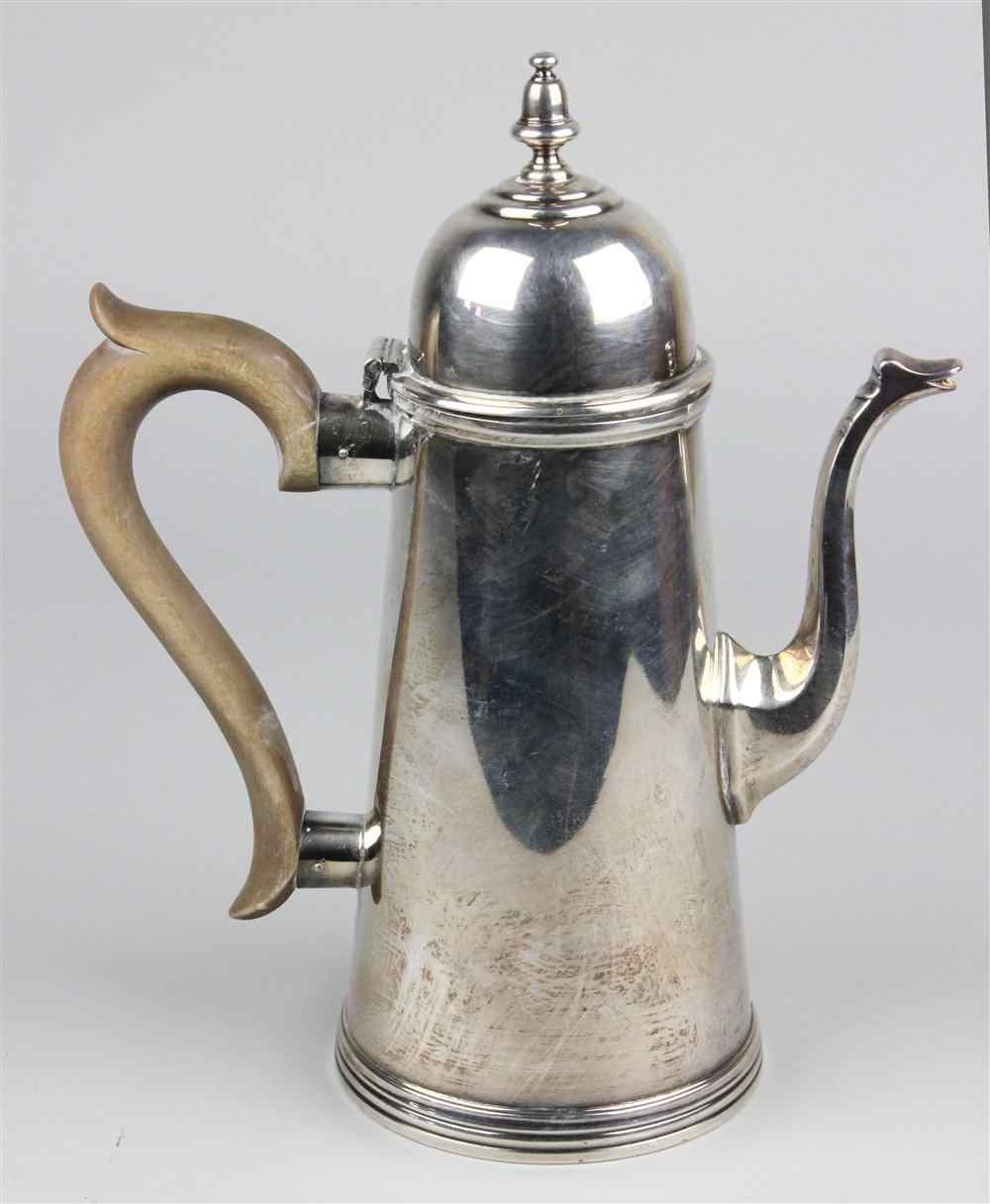 Appraisal: ENGLISH SILVER COFFEE POT London J B Chatterly Sons Ltd