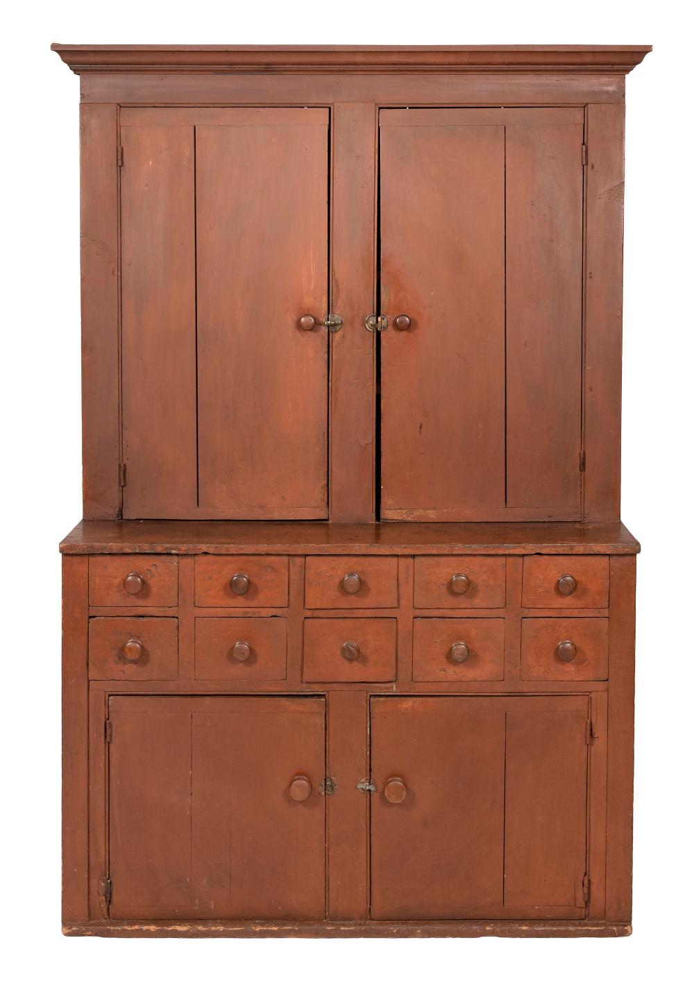 Appraisal: ONE-PART STEP-BACK CUPBOARD SECOND QUARTER OF THE TH CENTURY HEIGHT