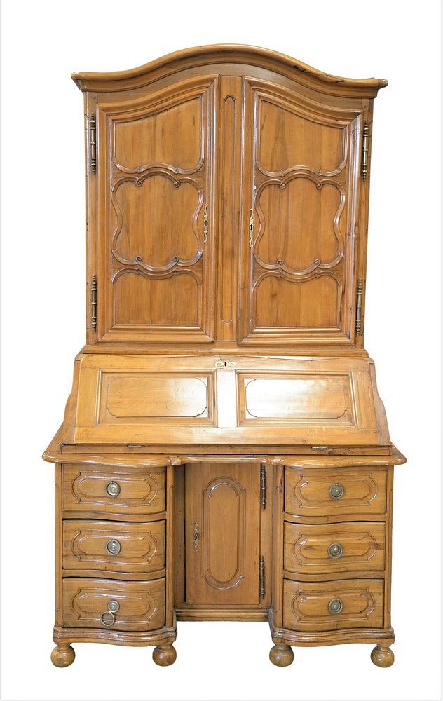 Appraisal: Continental Desk in Three Parts having carved raised panels set