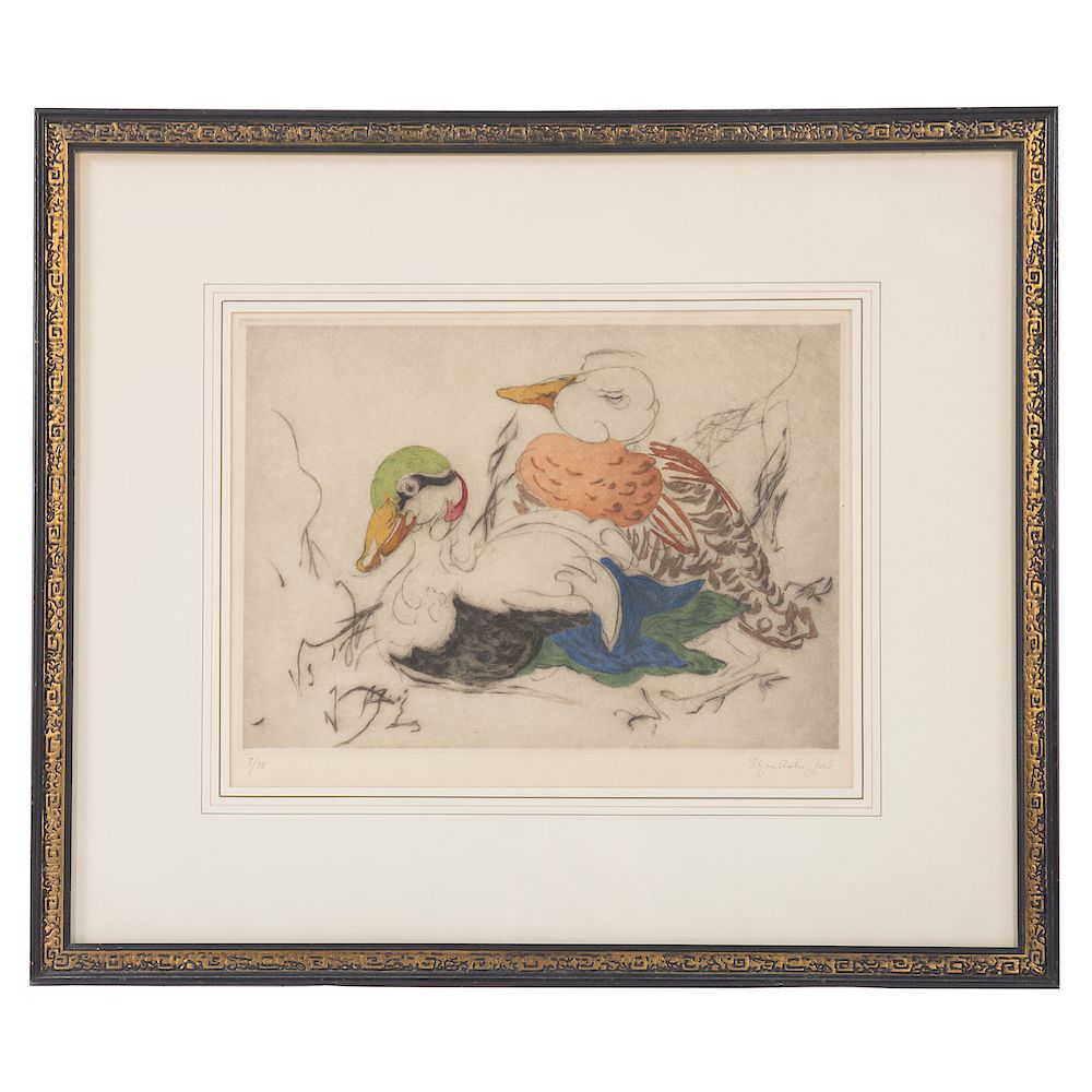 Appraisal: Elyse Ashe Lord Ducks II color etching British - Ed