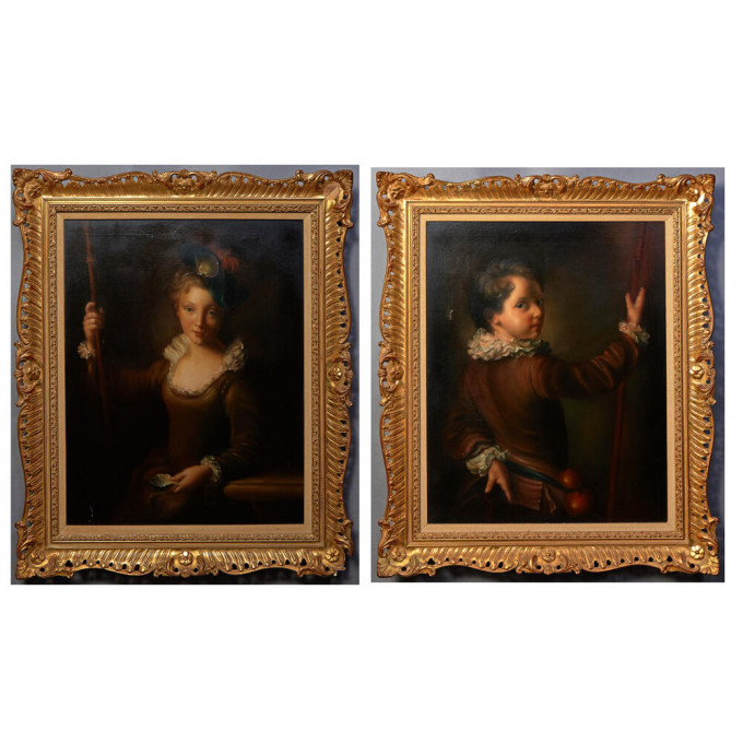 Appraisal: After Alexis Grimou - French Pair of Paintings The Girl