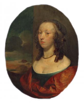 Appraisal: ENGLISH SCHOOL Portrait of a Lady wearing a Pearl Necklace