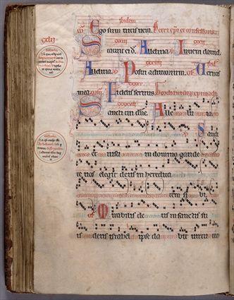 Appraisal: MANUSCRIPT ANTIPHONAL ON VELLUM LEAVES Circa folio Bound in contemporary