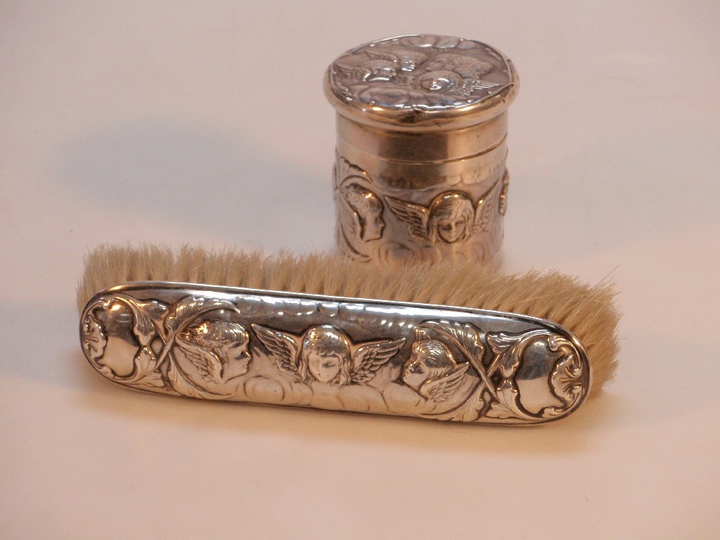 Appraisal: A late Victorian silver dressing table jar of circular form