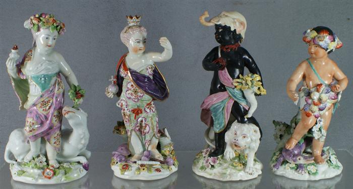 Appraisal: Derby porcelain figures Continents nd half th century each modeled