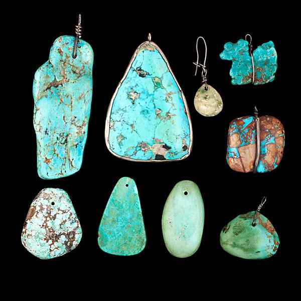 Appraisal: Turquoise Nugget Pendants Collected by Virginia Doneghy - lot of