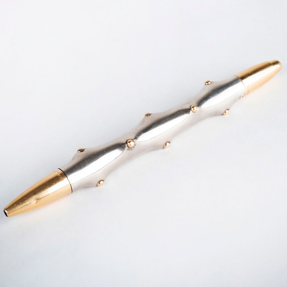 Appraisal: Schlumberger k Gold and Silver Pen Schlumberger k Gold and