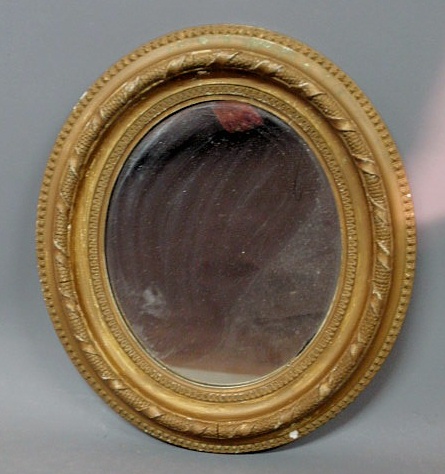 Appraisal: Oval gilt mirror c x