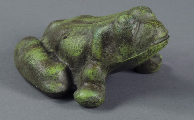 Appraisal: Cast Iron Frog Door StopHaving green paint H x L