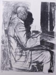 Appraisal: William Tolliver - Louisiana The Piano Player th c monoprint