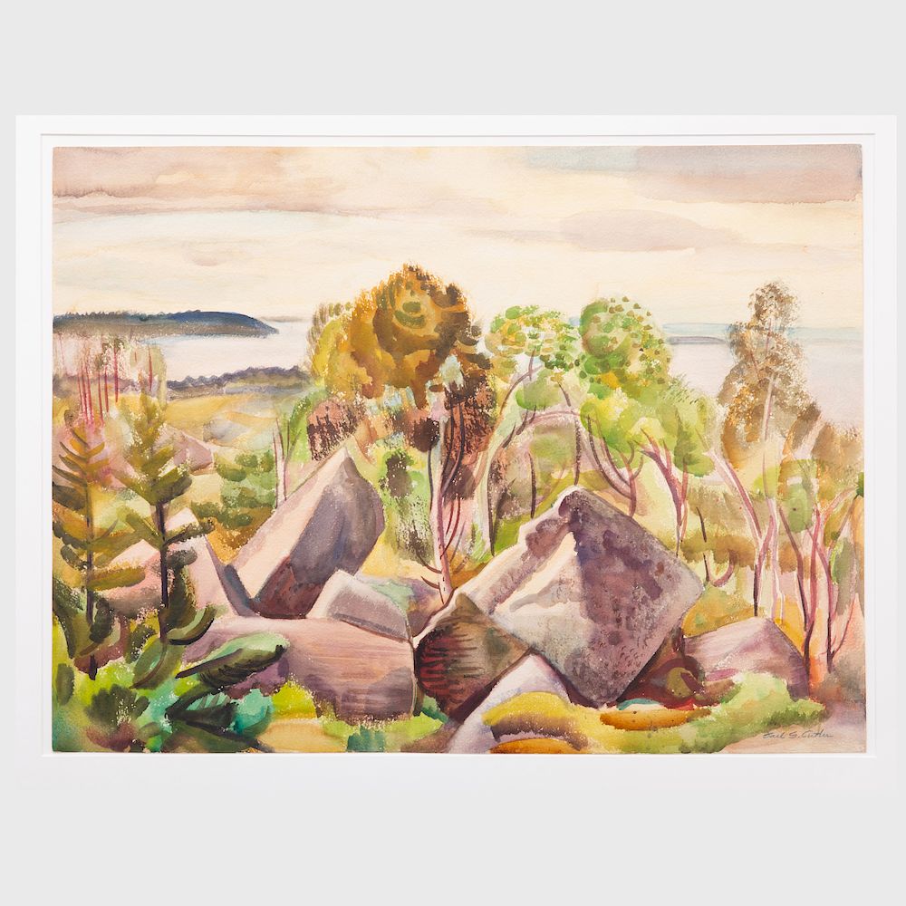 Appraisal: Carl Gordon Cutler - Big Boulders Watercolor on paper -