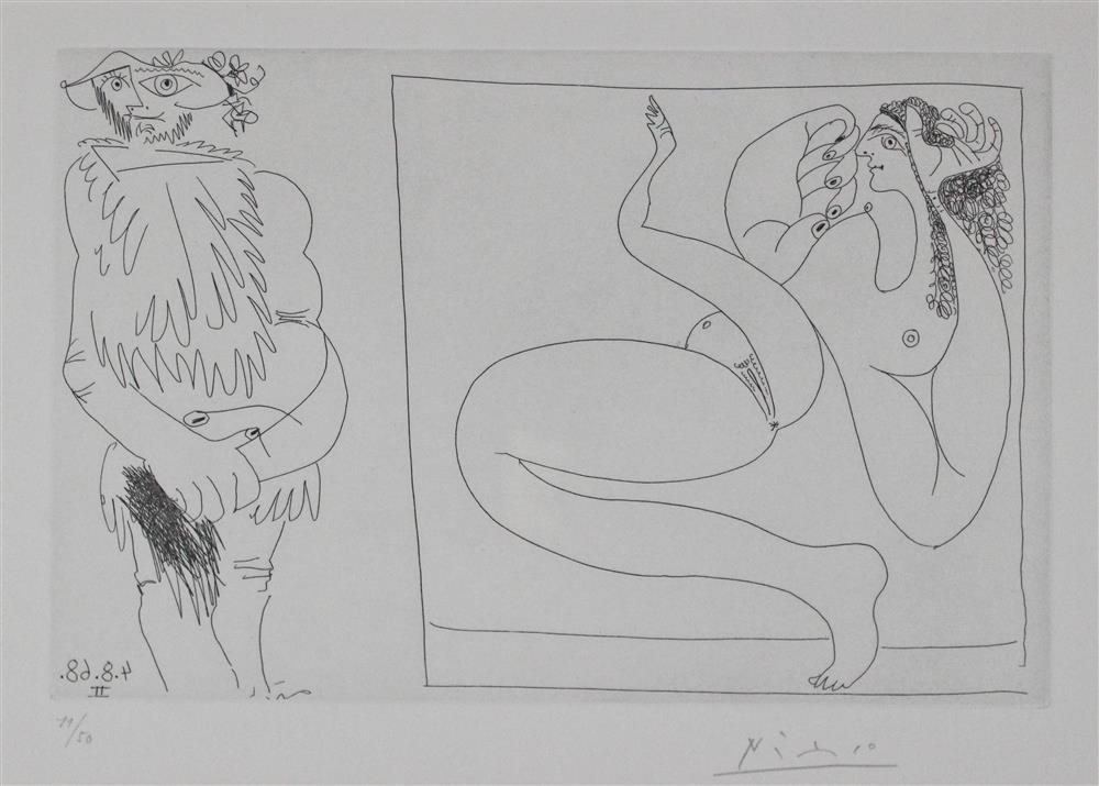 Appraisal: PABLO PICASSO SPANISH - HOMME DE BOIS LEVANT UNE TOILE