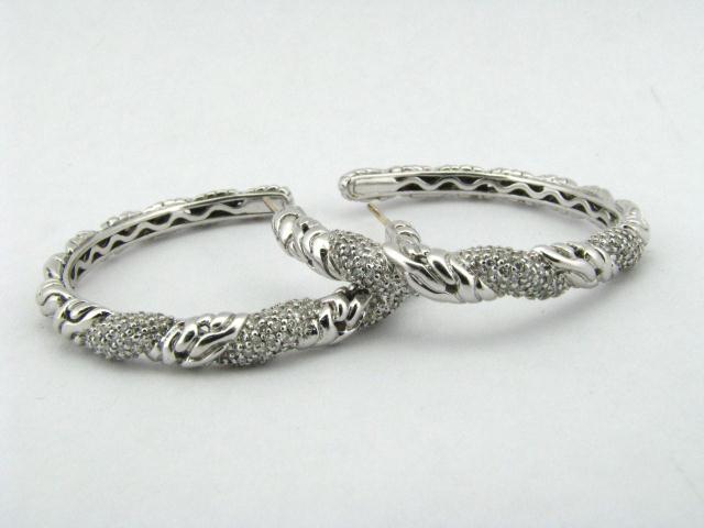 Appraisal: Pair of John Hardy large sterling hoop earrings approximately mm